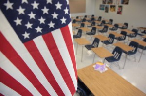 Illinois teacher fired from school after stepping on American flag in class